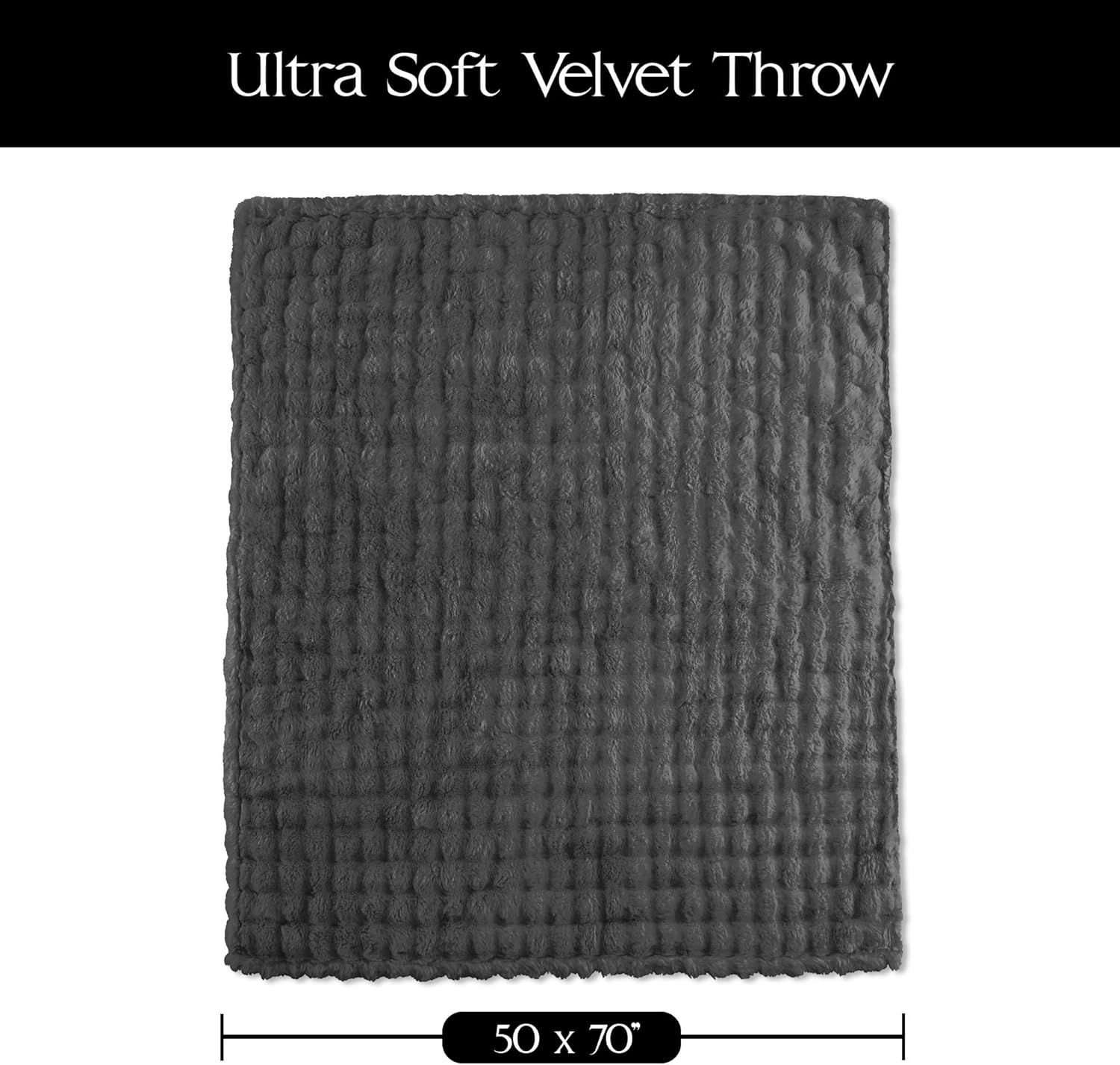 Northwest Lava Smoke Serenade Textured Faux Fur Throw Blanket, Cozy Bliss Fur Throw for Big Couch, Comfy Blankets for Bed, 50 x 70 Inches