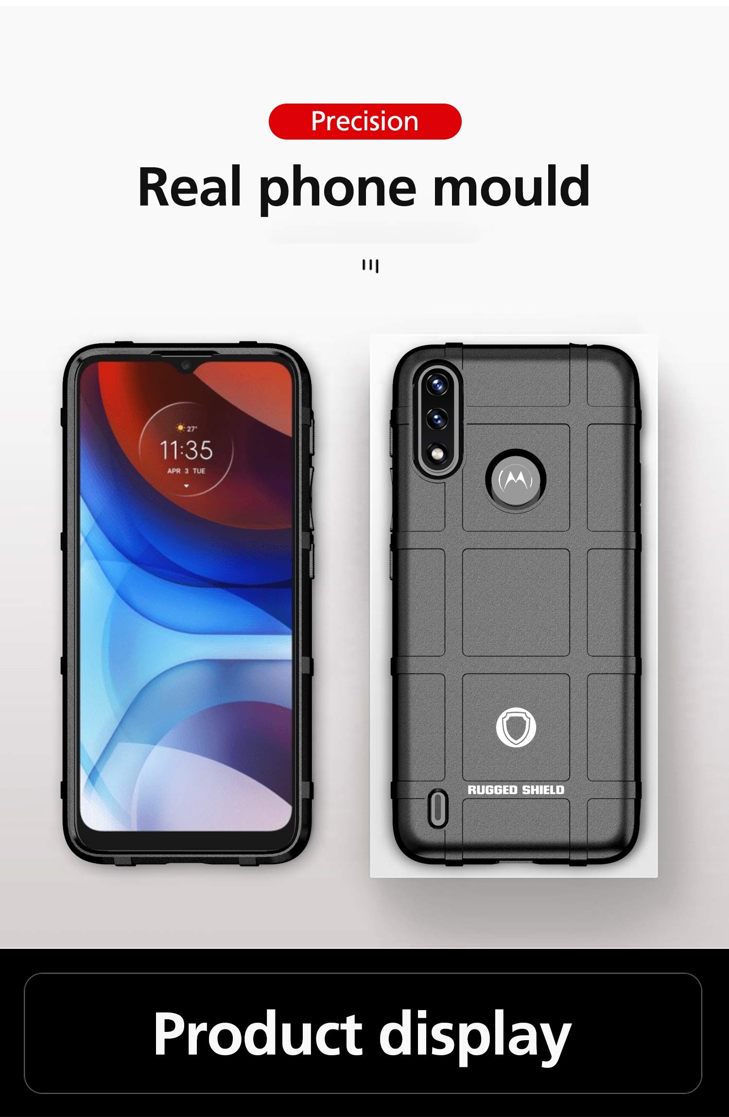 Custodia Cover Per Motorola Moto E7 Power – Morbida TPU Antiurto Paraurti Sottile Antigraffio – Nero