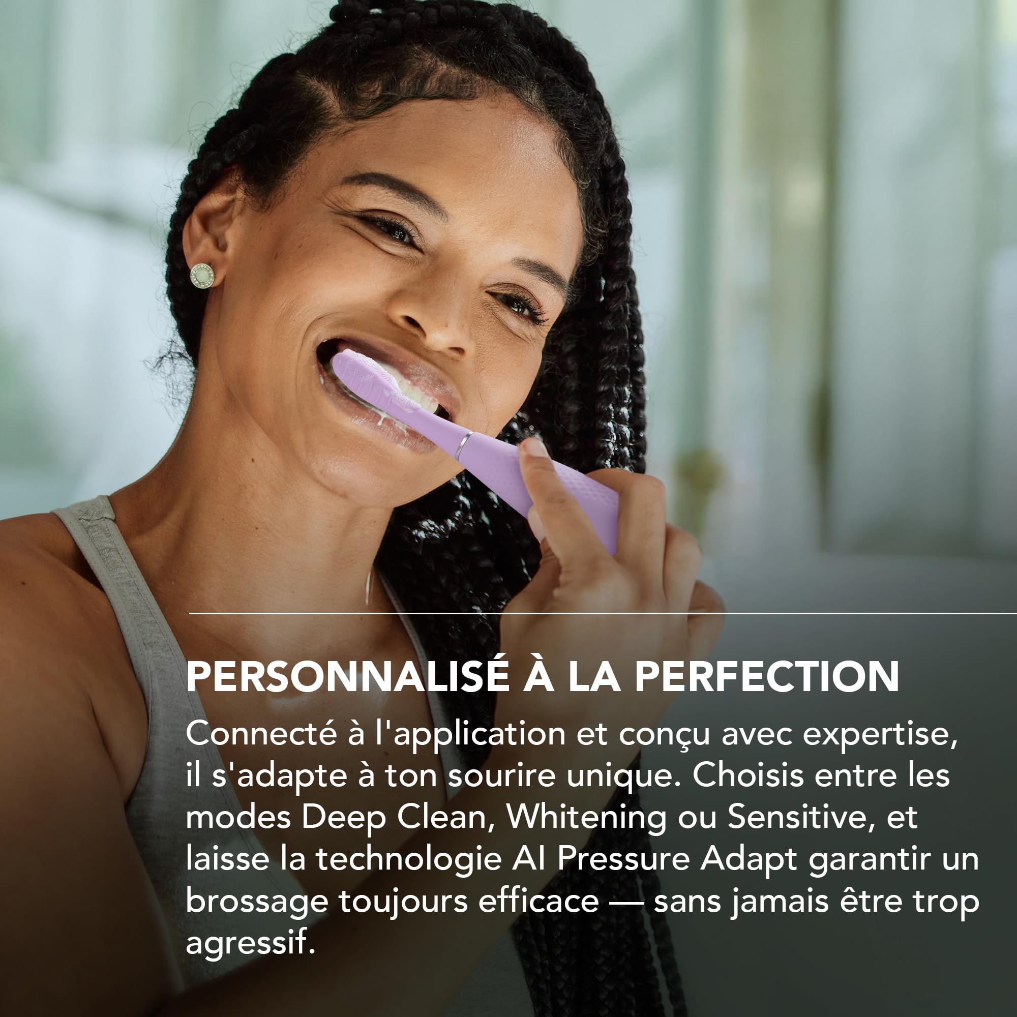 FOREO ISSA 4 Plus Sonic Electric Toothbrush - 4-in-1 AI-Guided Rechargeable Toothbrush Bundle with Extra Silicone & Polymer Hybrid Brush Head, Soft Bristles, Whitening Teeth - Lavander