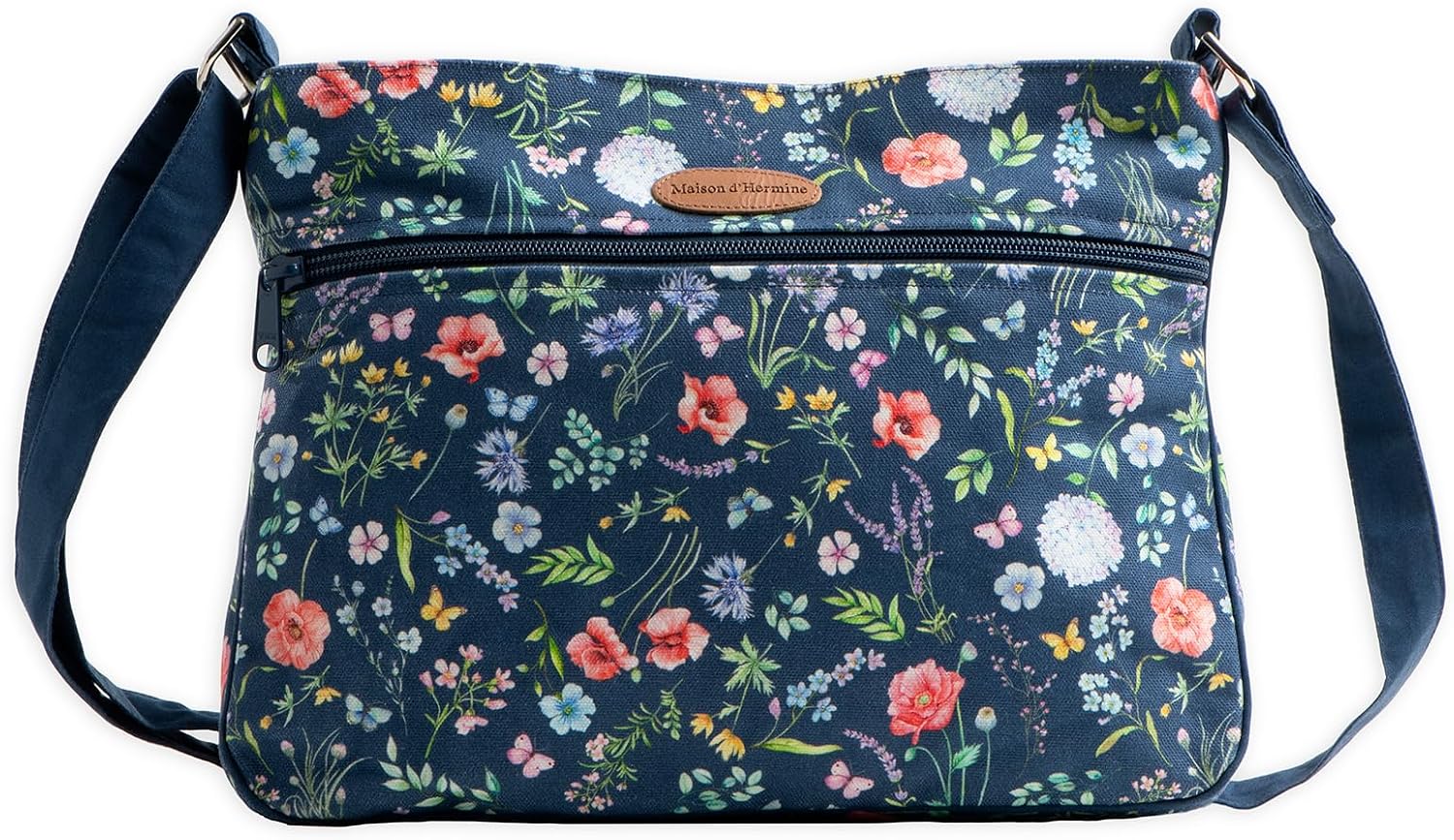 Maison d' Hermine Cross Body Bags for Women Cotton Canvas Shoulder Bag for Travel Tote purse Sling Bag Spring Summer