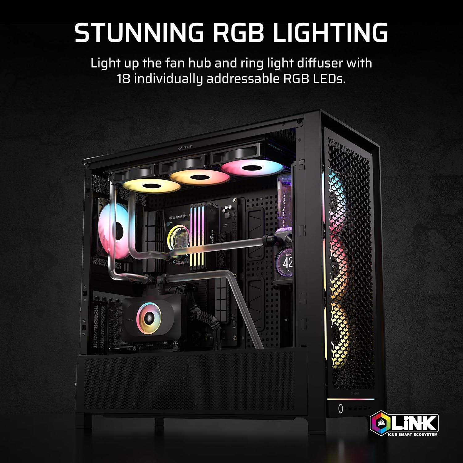 CORSAIR XG3 RGB Hybrid GPU Water Block – Hybrid Custom Cooling, Compatible with 5080, 5070 Ti, & 5070 GPUs, 18 Addressable RGB LEDs, iCUE Link Connectivity, Built-in Temperature Sensor – Black