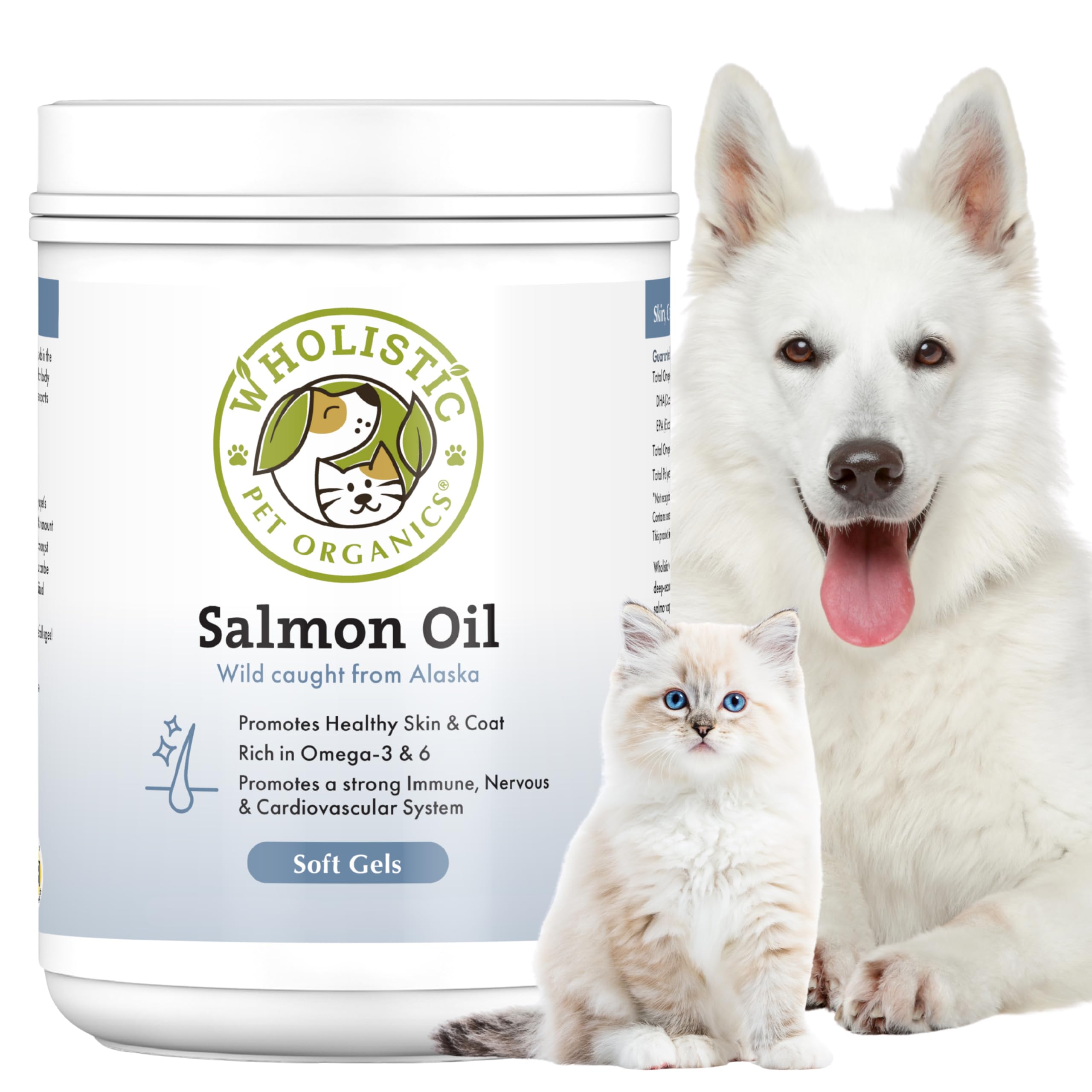 Wild Alaskan Salmon Oil for Dogs - 100 Soft Gels - Rich Omega 3 Fish Oil with EPA & DHA for Skin, Coat, Joint, and Heart Health - Natural Dog Skin & Coat Care