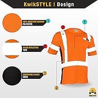 Vista 2 de KwikSafety - Charlotte, NC - Camisa de seguridad de manga corta OPERATOR [cinta reflectante sólida] Clase 2 Cumple con ANSI OSHA