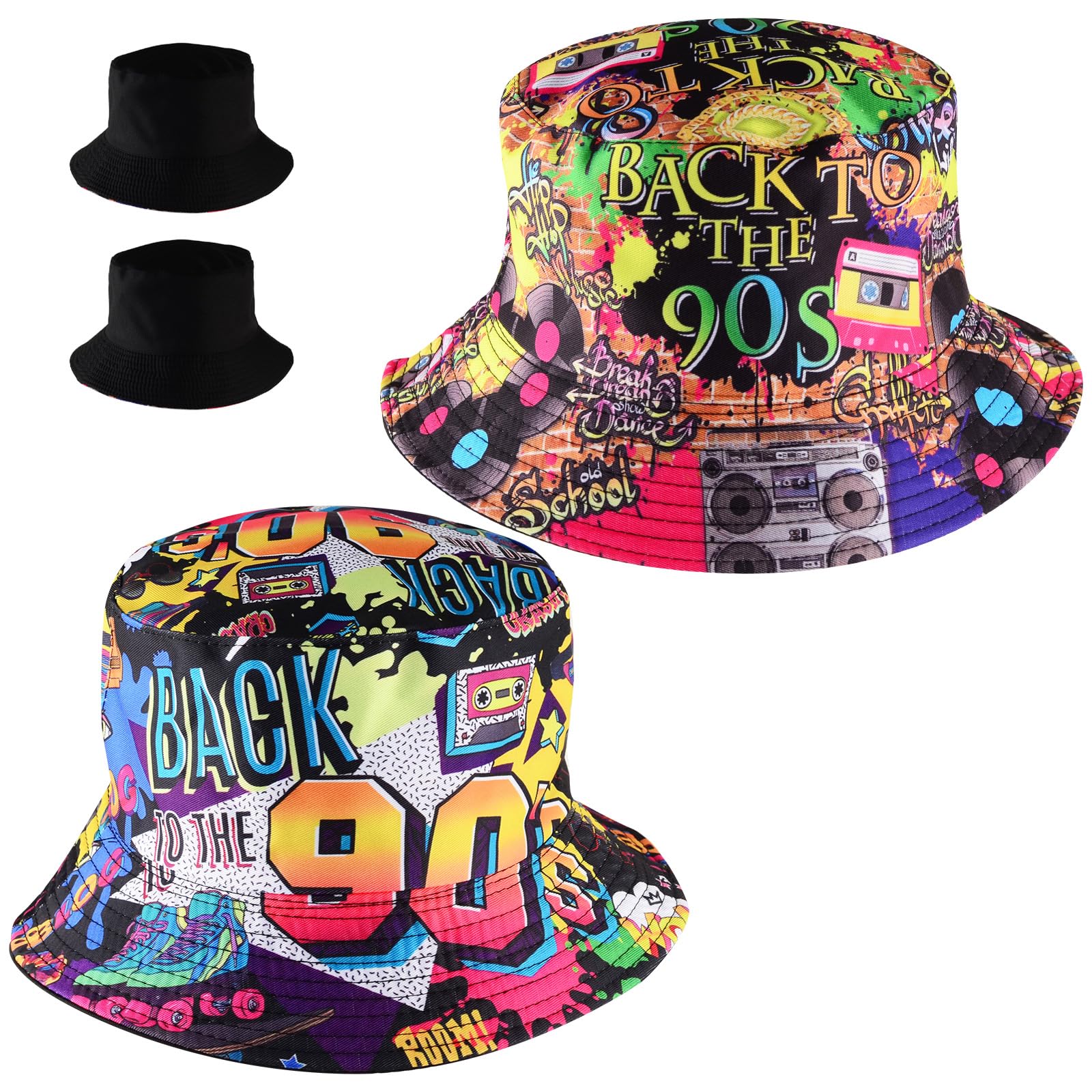 DASHUAIGE 2 Stücke Fischerhüte Bucket Hat Retro 90er Jahre S