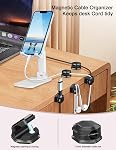 6-Pack Magnetic Cable Clips - Cable Holder - Cable Organizer for Desktop - Cable Management for Desktop, Nightstand, Phone Charger, Computer, Home, Office, Car
