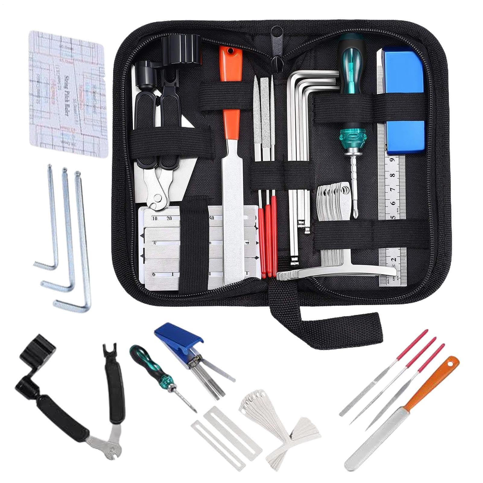 Kit di Riparazione per Chitarre Manutenzione Basso | Set Portatile Strumenti Riparazione per Studio Casa Pratica