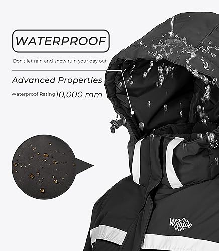 Miniatura 4 de wantdo Chaqueta de esquí impermeable para mujer, abrigo de nieve cálido para invierno, resistente al viento, chaquetas de snowboard aisladas, parka