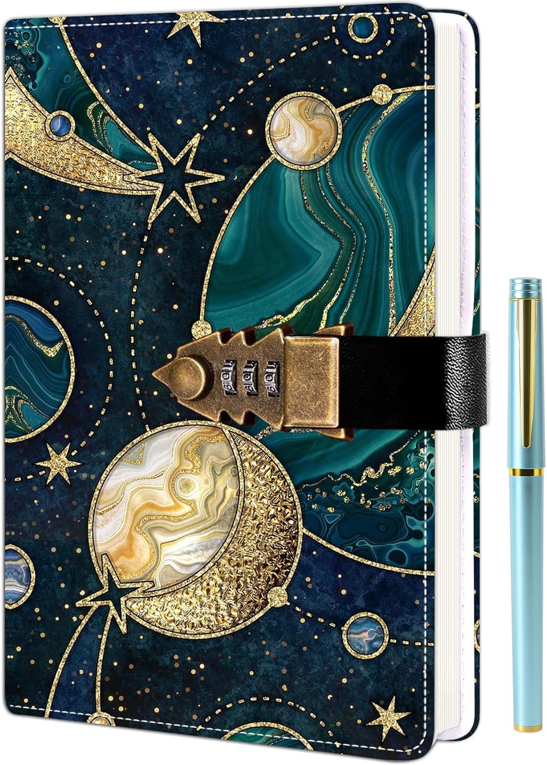 ZXHQ Lock Diary with Pen Set, A5 240 Pages Secret Lockable Journal ...