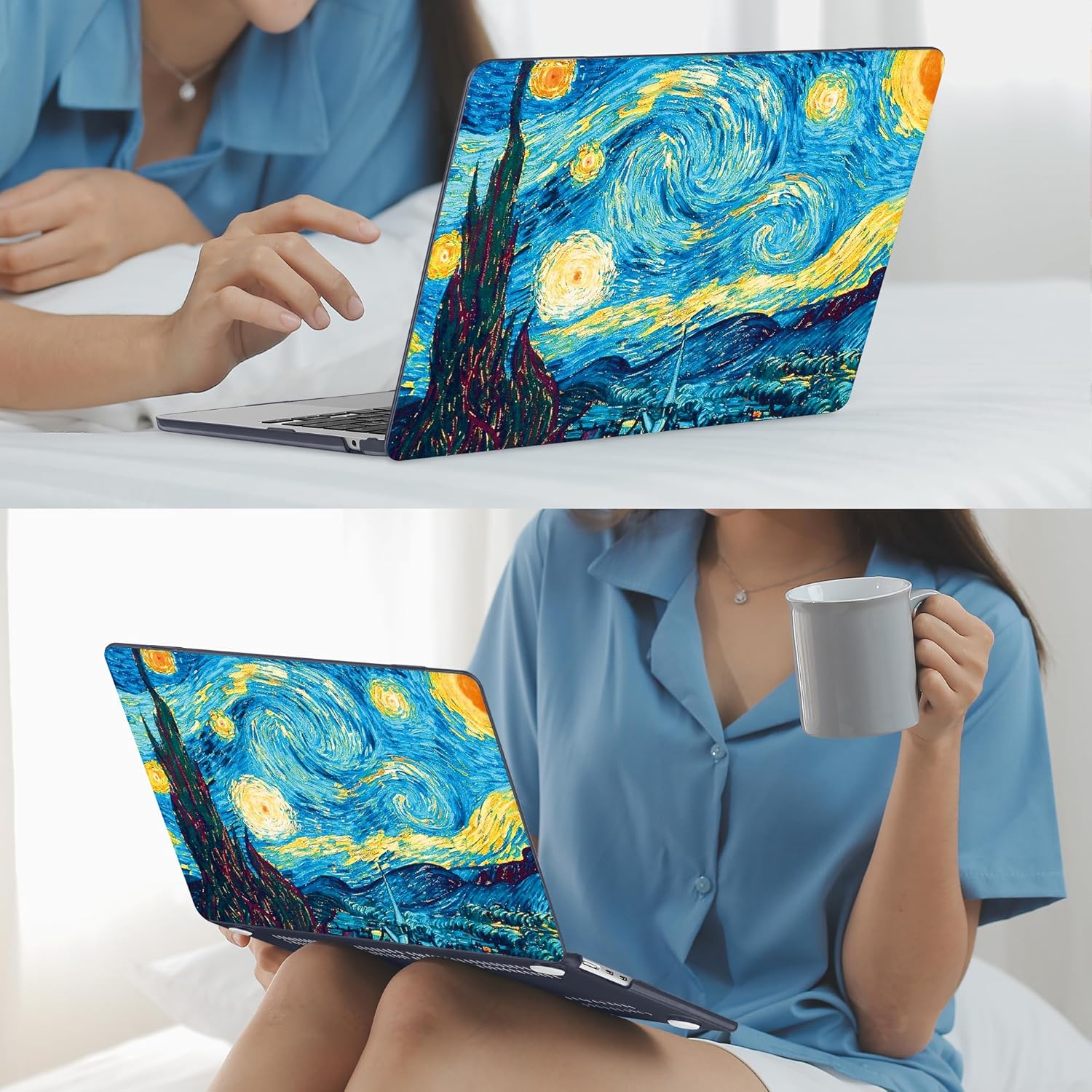 Mektron for 2025 M4 MacBook Air 13.6 Inch A3240 Case Fits 2023 A2681 M2 2024 A3113 M3 Chip with Liquid Retina Display, Printed Plastic Hard Shell Cover for MacBook Air 13.6", Abstract Starry Sky - Image 6