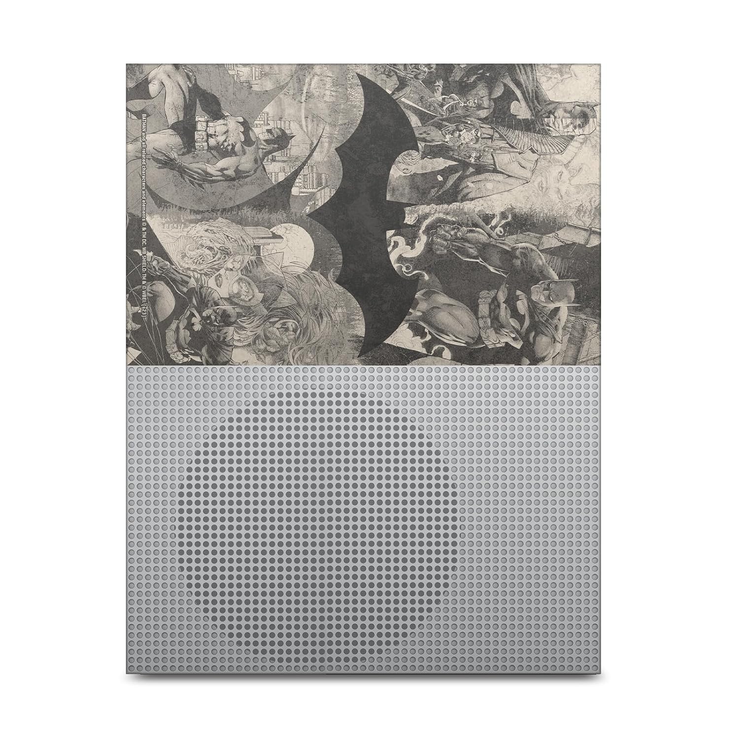 Head Case Designs Officially Licensed Batman DC Comics Collage Distressed Logos And Comic Book Vinyl Sticker Gaming Skin Decal Cover Compatible With Xbox One S Console and Controller Bundle