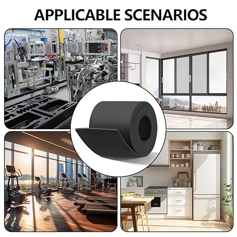 Neoprene Rubber Sheet, 100mm(W) x 3mm(T) x 3M(L) Solid Rubber Strip for DIY Gasket, Sealing Padding, Doors, Windows, Floor Protection & Reduce Vibration Mat