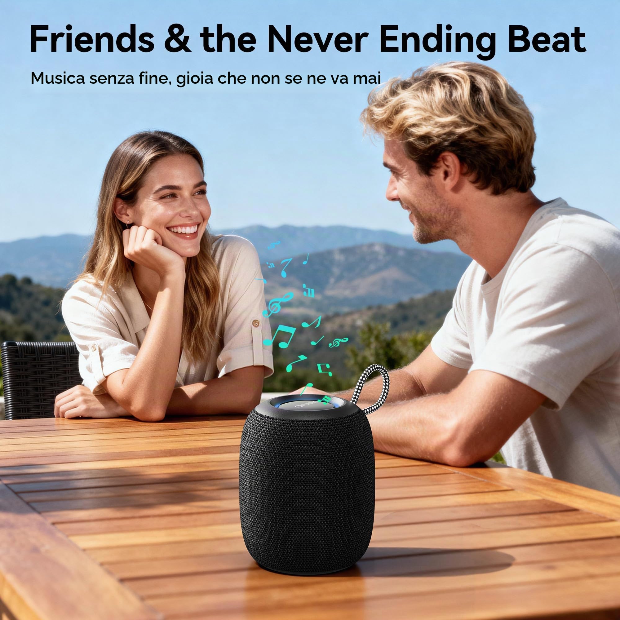 oraolo Cassa Bluetooth Portatile Altoparlante Doccia | 15W Impermeabile Bluetooth 5.4 Extra Bassi Attivi Chiamata Vivavoce per Casa Esterno Doccia