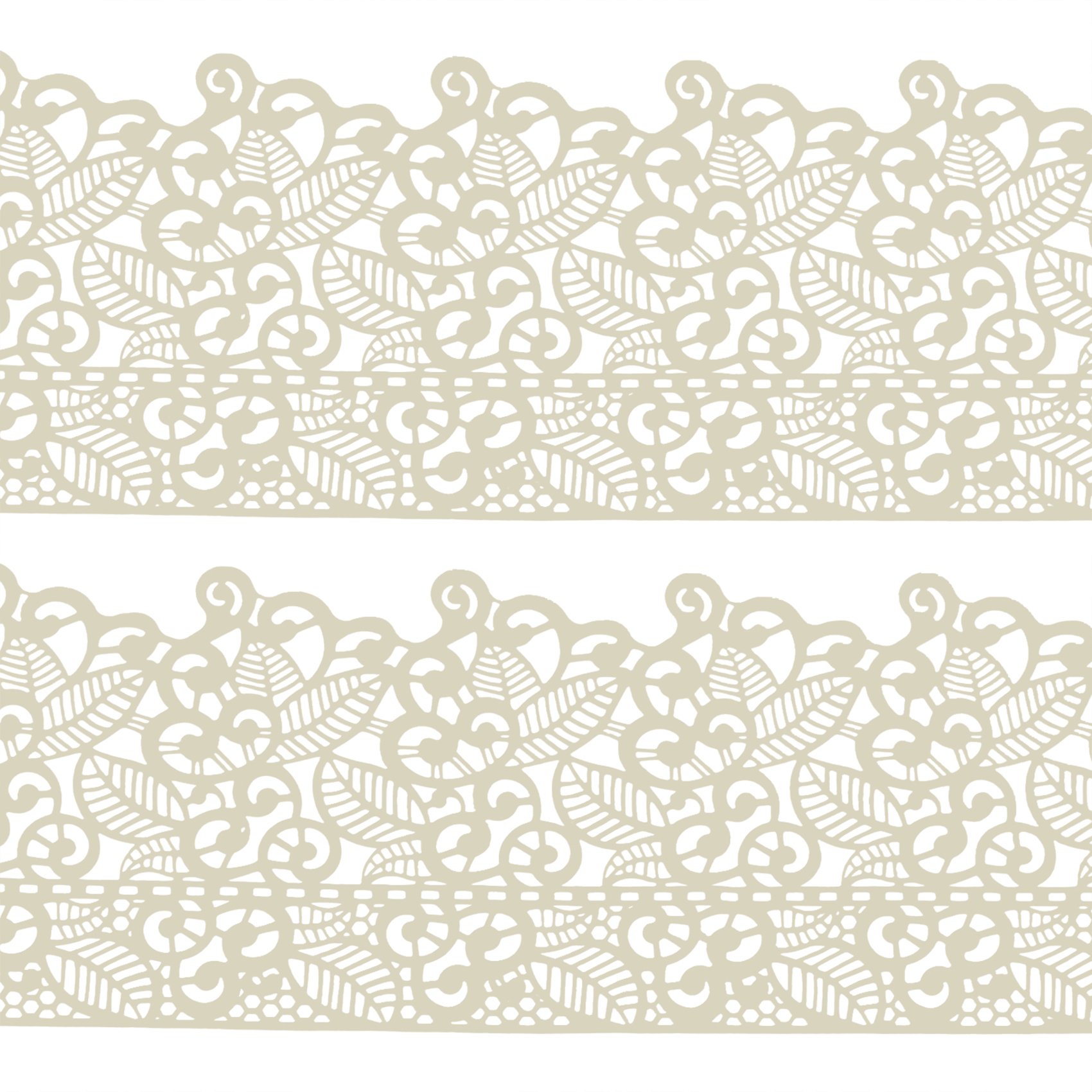 Musykrafties Grand Pré-fabriqué Prêt à L'em Ploi Comestible Dentelle de Gâteau Feuille Rouleau 14-inch 20-piece Set (Blanc Ivoire)