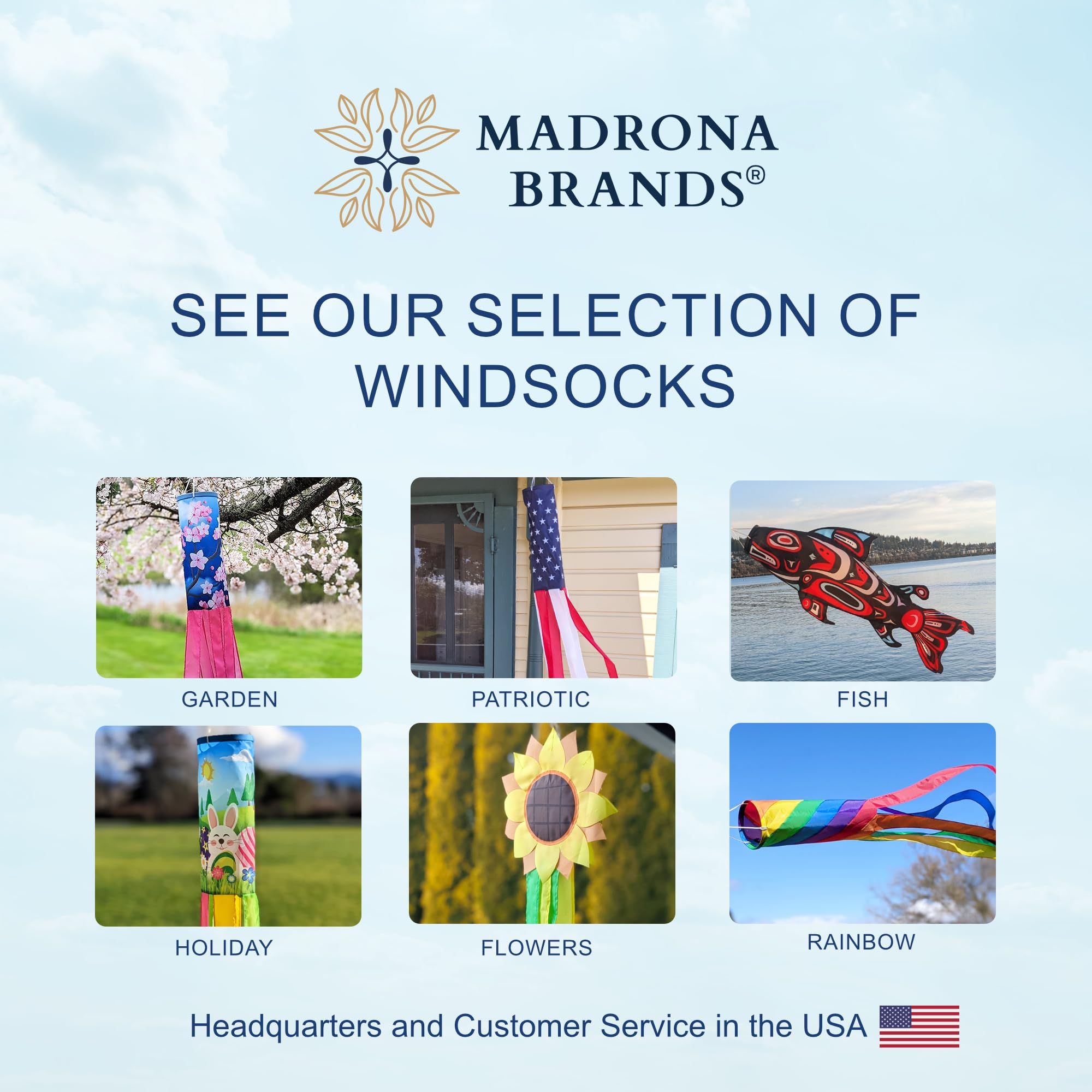 Madrona Brands Two Hearts Windsock | Durable Outdoor Hanging Decoration | Yard, Garden, Patio, Home | 48 Inch