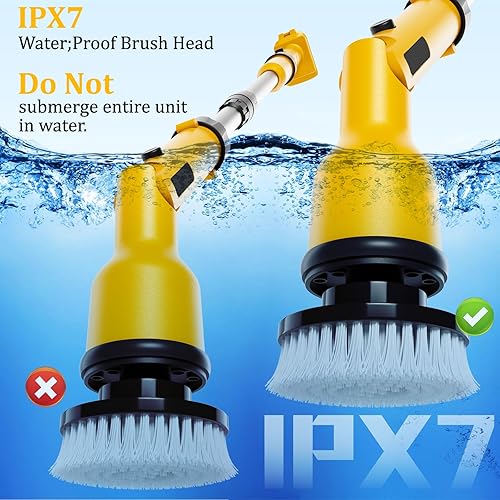 Miniatura 6 de Limpiador eléctrico giratorio compatible con batería Dewalt de 20 V y 60 V (sin batería), cepillo de limpieza inalámbrico de 1000 RPM con 8