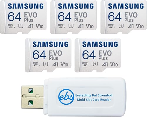 Miniatura 1 de Samsung - Tarjeta microSD Evo Plus de 64 GB (paquete de 5 EVO+) Clase 10 UHS-I SDXC tarjeta de memoria para teléfono, tableta, cámara de acción