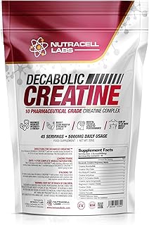 Nutracell Labs Decabolic Creatine : Powerful 10 Blend (45 Servings - 5000mg Per Serving) Muscle Growth & Strength Without Steroids / HGH (225g / 8oz)