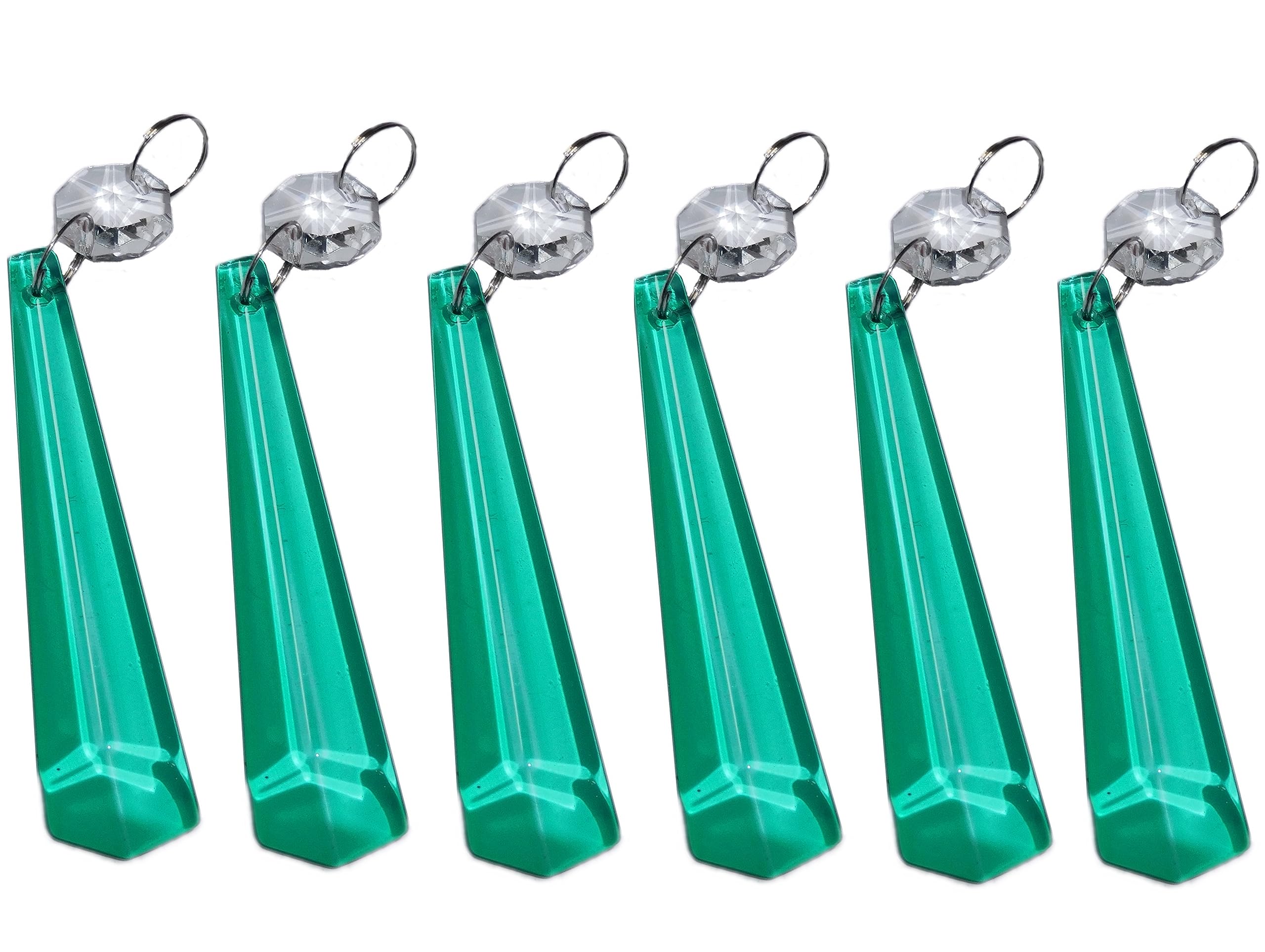 6 Chandelier Drops Wedding Decorations Party Decor Droplets Cut Glass Crystals Window Sun Catchers Beads Prisms Christmas Tree Light Parts (6 AM PEG2)