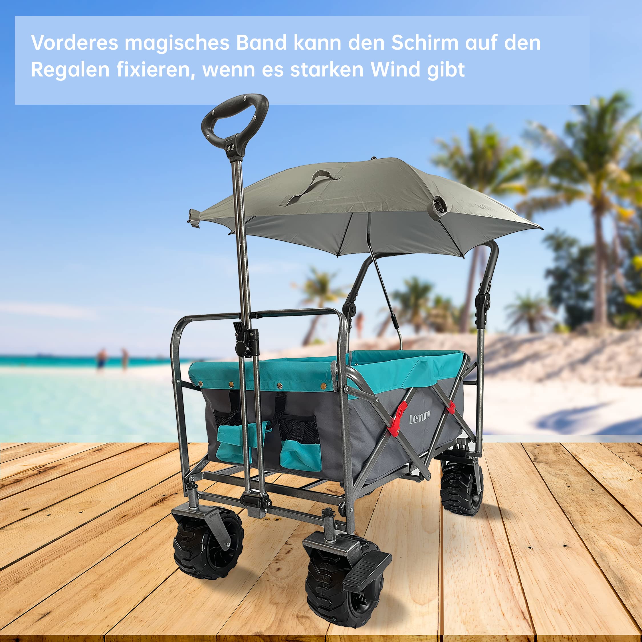Lemmy Bollerwagen Schirm (Grau)