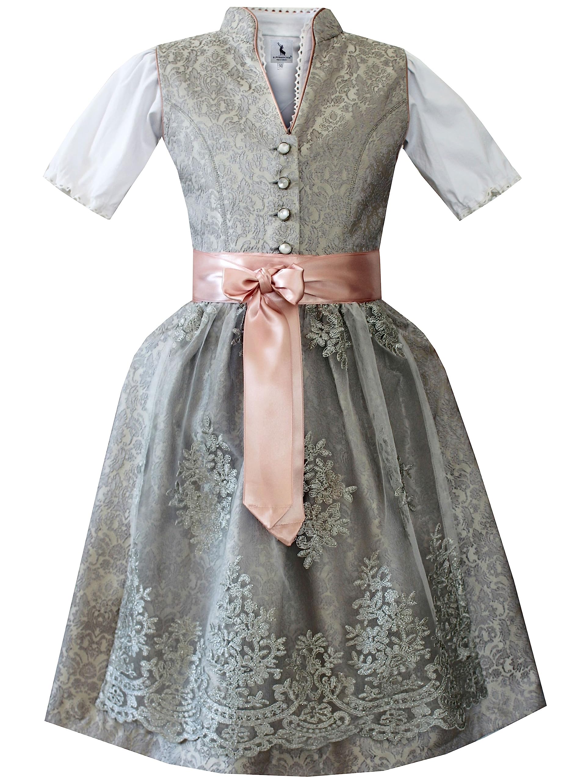 lpenmärchen Kinderdirndl aus exklusiver Kollektion inkl. Schürze und Bluse - ALM-K948