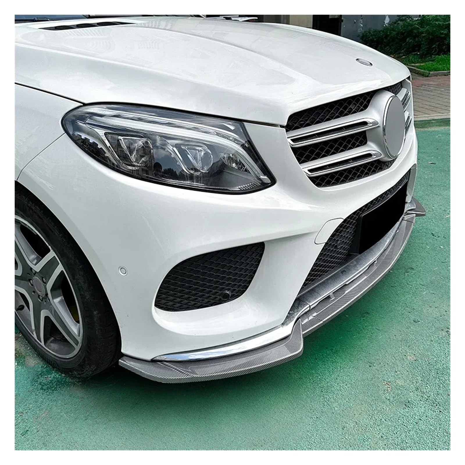 Lyjstore 3-częściowy zestaw zderzaka przedniego, spoiler, splitter ABS Canard, kompatybilny z GLE W166, C292 Coupe, GLE400, 450, 500, 43 AMG, 2015-2018