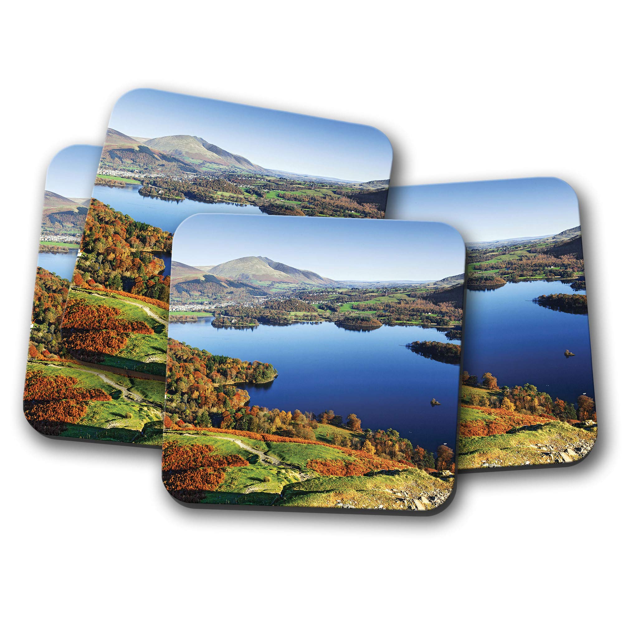 4 Set - Derwentwater Cumbria Coaster - England Lake District Hiking #14251