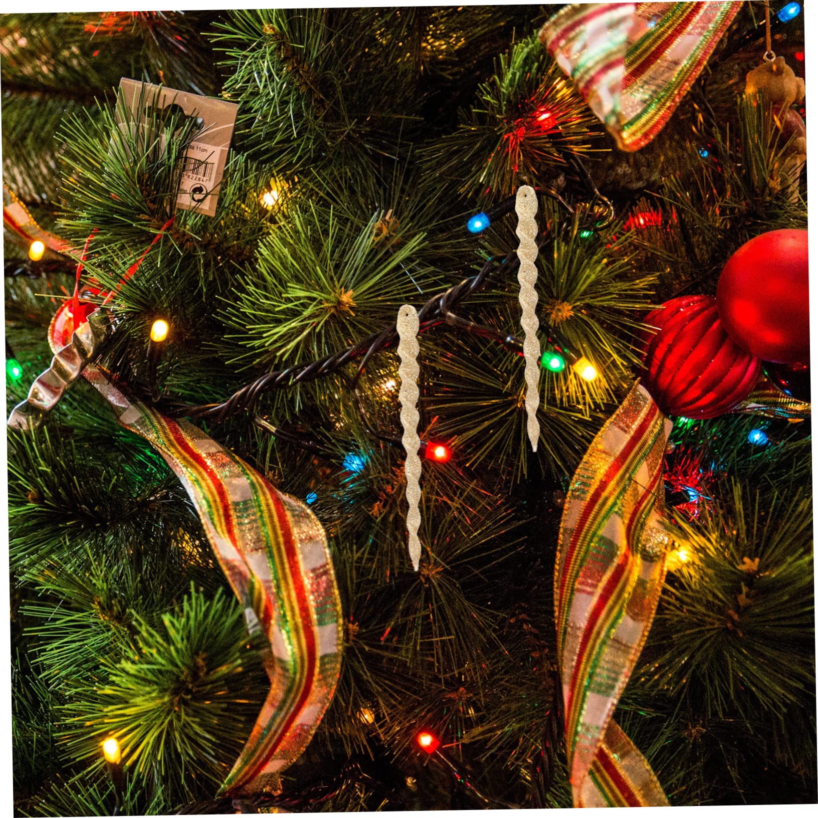 IMIKEYA 240 STK Zwiebel-Pulver- -Schnee-Nadel Christbaum anhänger christbaumanhänger Weihnachtsdekorationen weihnachtsschneeflockeverzierung Partyzubehör Christbaumschmuck Plastik Golden