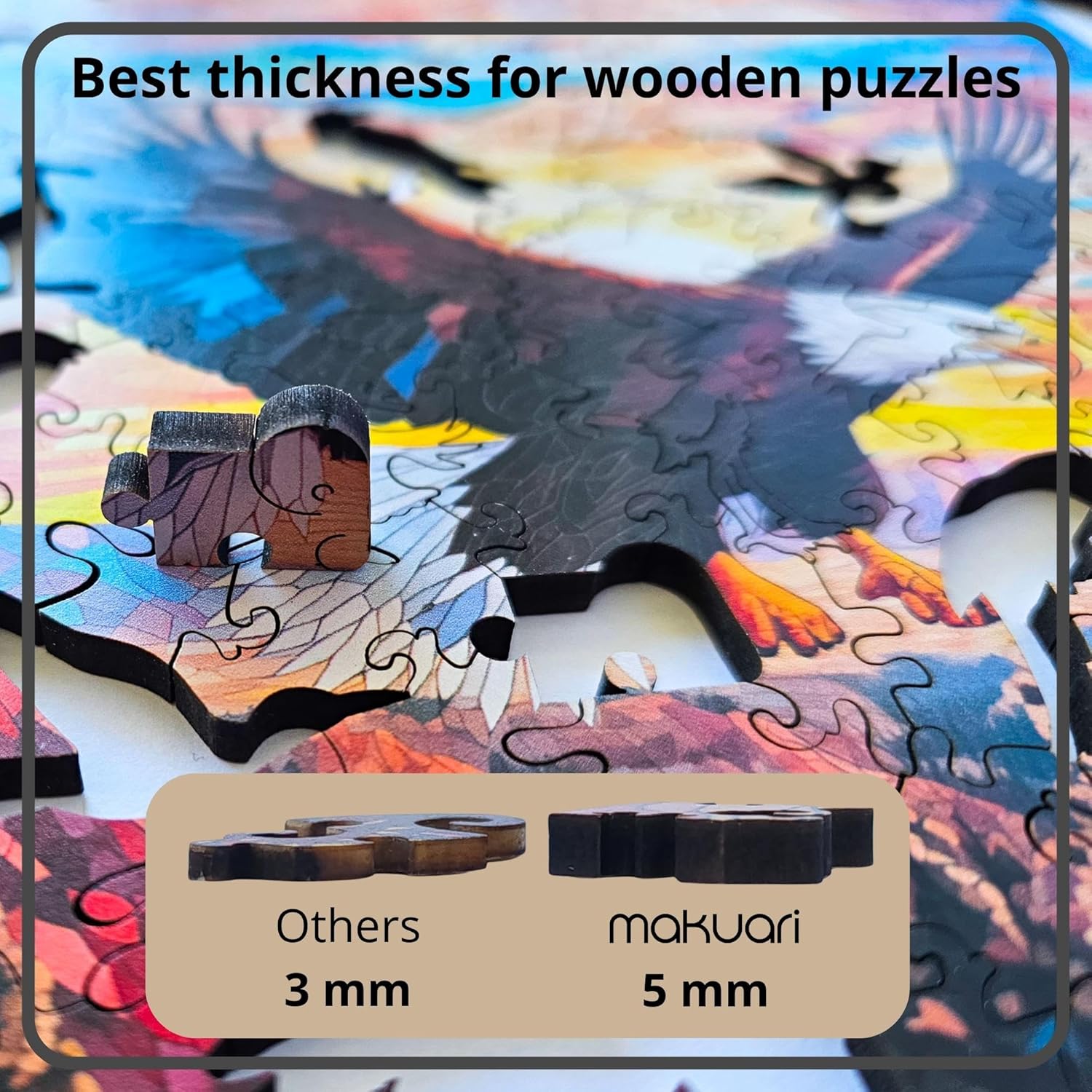 Wooden Puzzles for Adults – 200 Piece Premium Wooden Jigsaw Puzzle with Eagle Design, Artistic Animal Puzzle for Relaxation, Unique Gift for Adults and Family