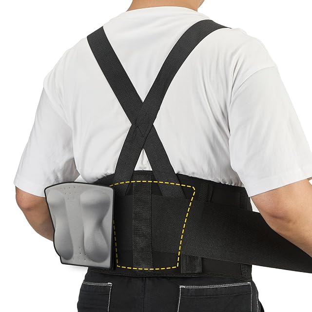 COOLJOB Expert Back Brace for Lower Back Pain Relief Powerful Lumbar Support with 3D Foam Pad and Elastic