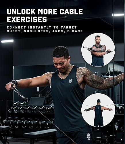 Miniatura 5 de Gymreapers Correas de elevación GripLink: correas de muñeca resistentes con anillo en D con cuentas de agarre de silicona antideslizantes, soporte