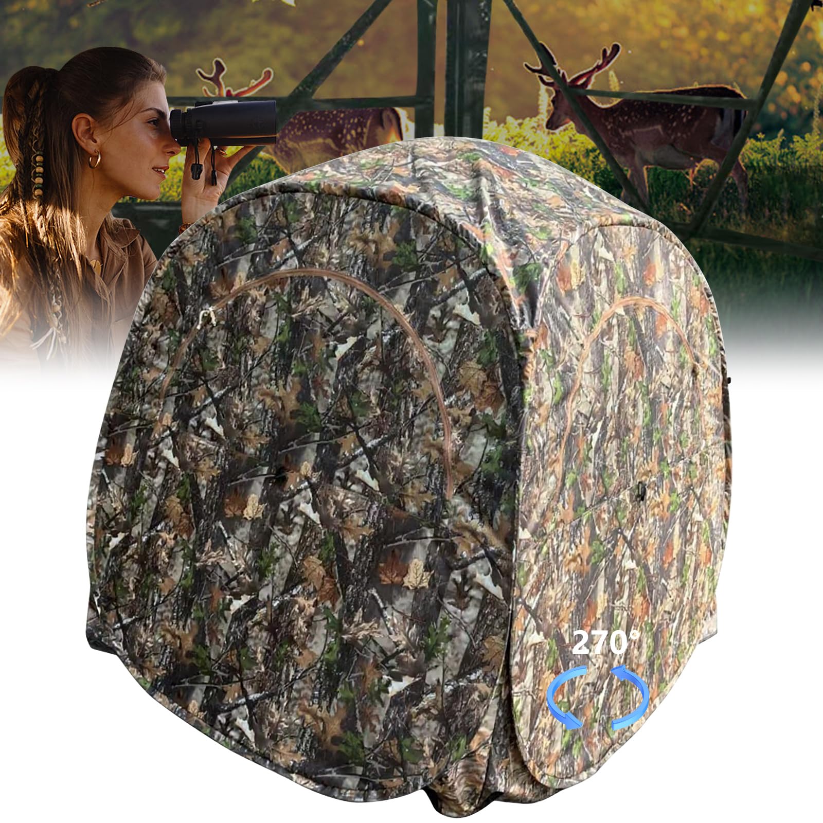 Maxtonser 270 Degree Panoramic View Camping Tent With Hidden Privacy Design Fiberglass Frame For Outdoor Adventures