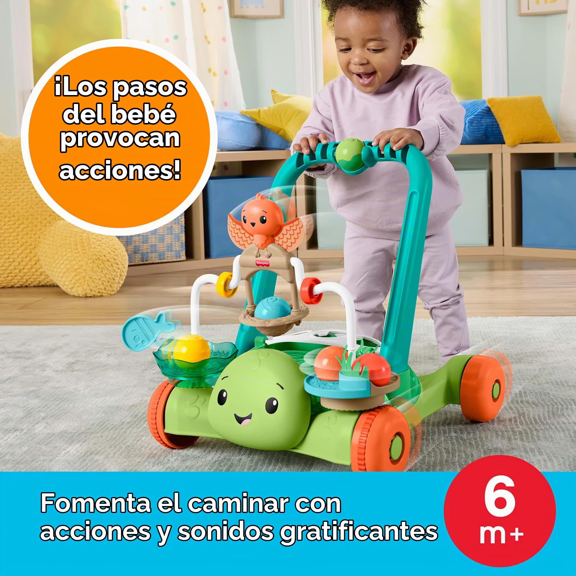 Fisher-Price Andador Tortuga Moves with You Juguete de Empuje Bebé