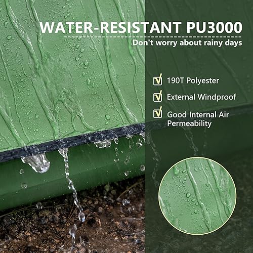 Miniatura 3 de BISINNA Tienda de campaña para 2 personas, ligera, impermeable, 3 estaciones, con poste de aluminio para montañismo al aire libre, senderismo,