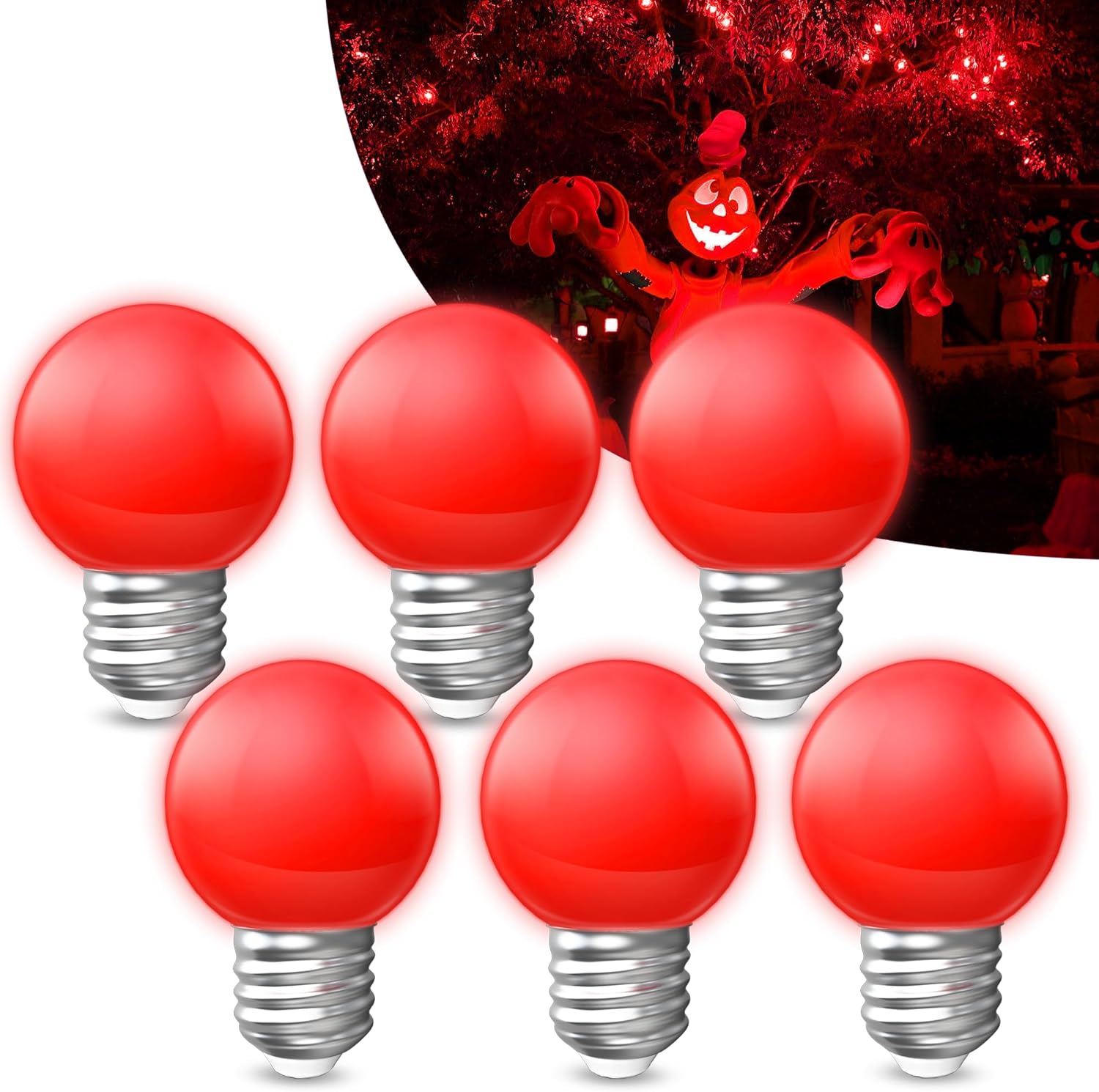 Red LED Light Bulbs, 15 Watt Equivalent Colored Light Bulb, 1.5w Low