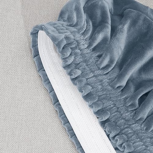 Miniatura 6 de Funda de terciopelo para sofá modular izquierdoderecho, funda gruesa en forma de L, funda de felpa suave para sofá seccional sofá biplaza (gris y