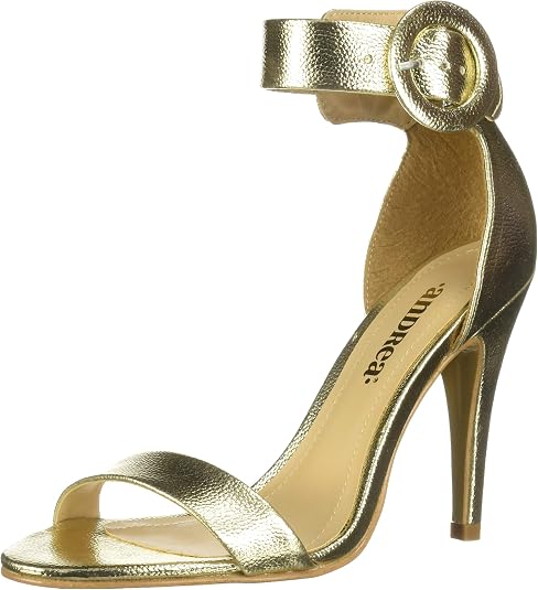Andrea Zapatos de tacón con punta abierta para Mujer, color oro, :  Amazon.com.mx: Ropa, Zapatos y Accesorios