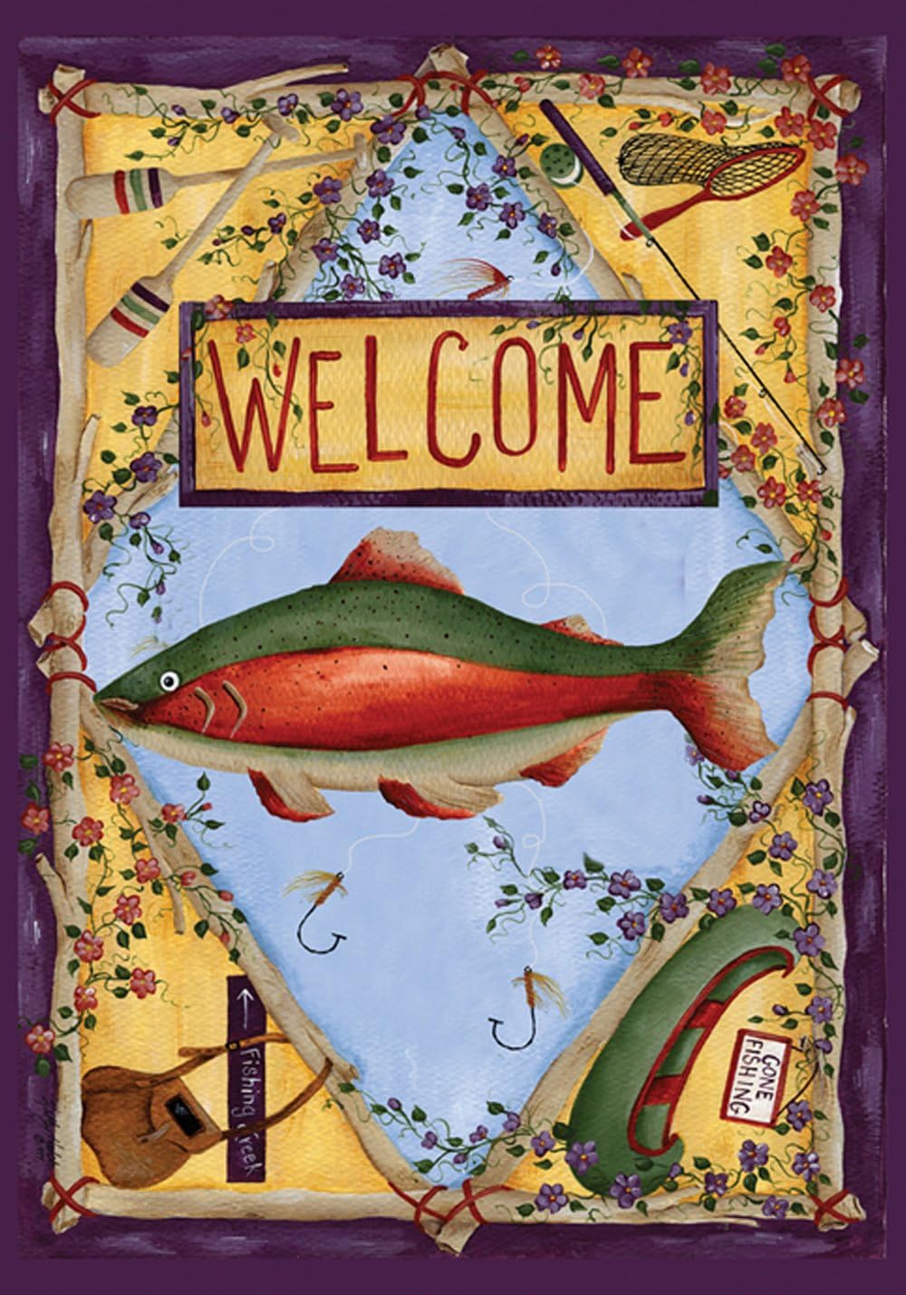 Amazon.com : Toland Home Garden 112555 Rainbow Trout summer Flag 12x18 ...
