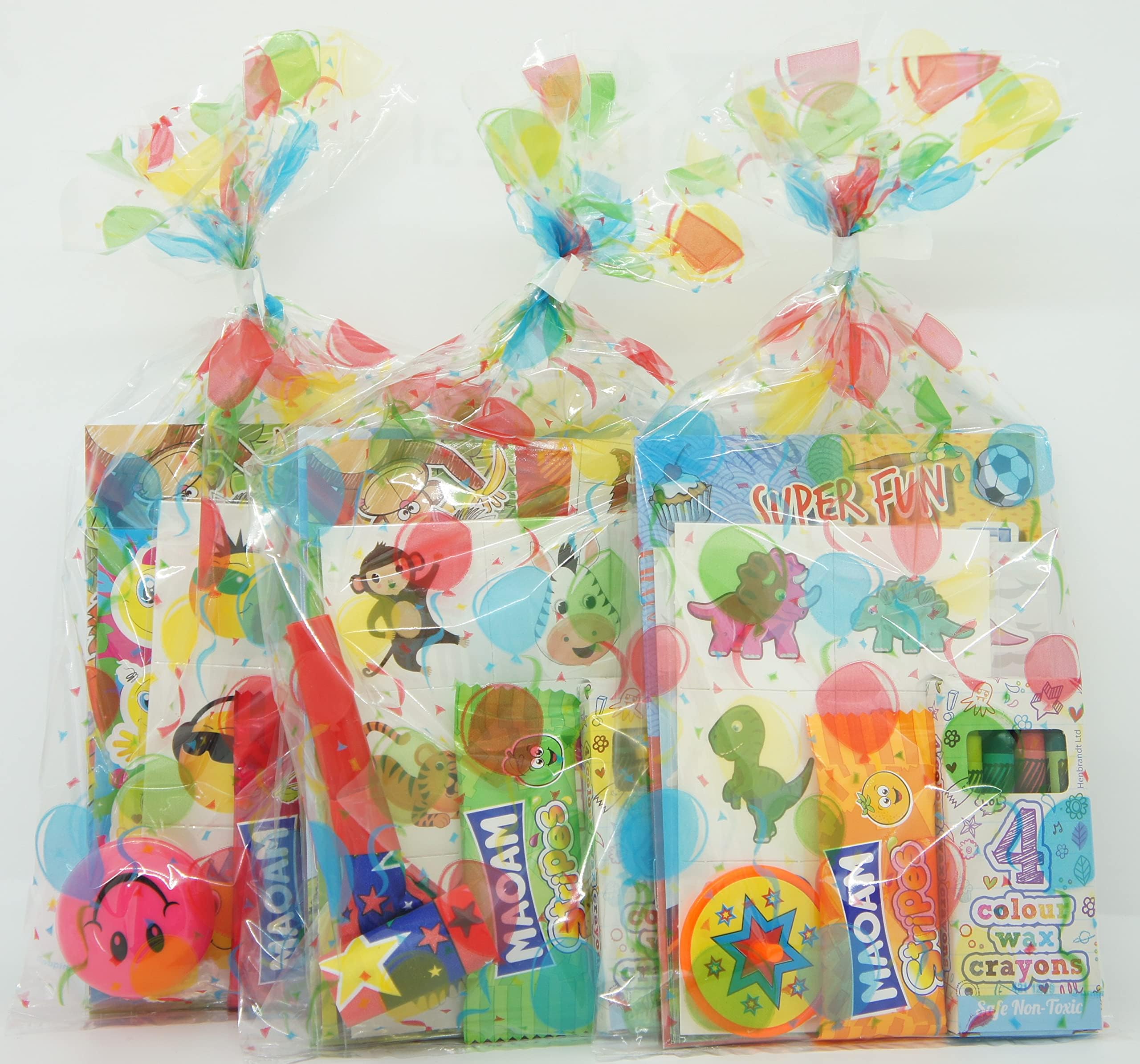 Pre Filled Children's Party Bags, 12 items per bag, Unisex Goody Favours for Boys and Girls (6 Bags)