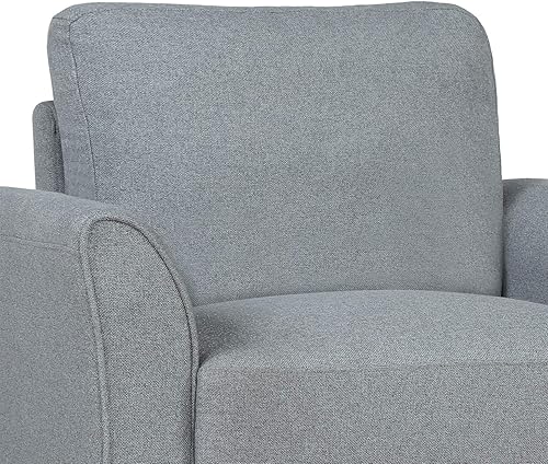 Miniatura 6 de Harper&Bright Designs - Juego de sofá tapizado de tela de lino para sala de estar (asiento individual, gris)