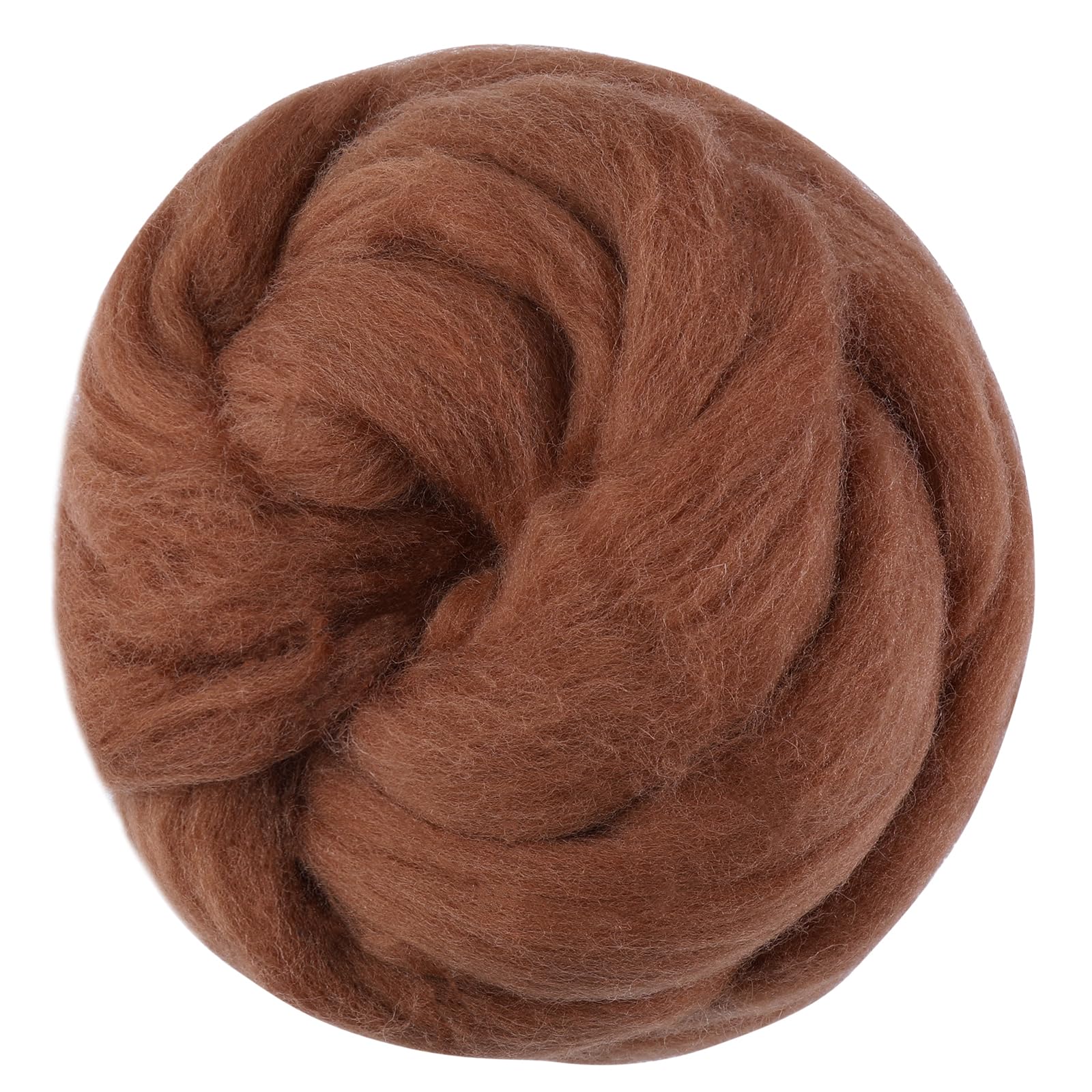 3.53oz Wool Roving, Wool Felting Supplies, Pure Wools, Chunky Yarn, Spinning Wool Roving for Needle Felting Wet Felting DIY Hand Spinning (Dark Coffee)