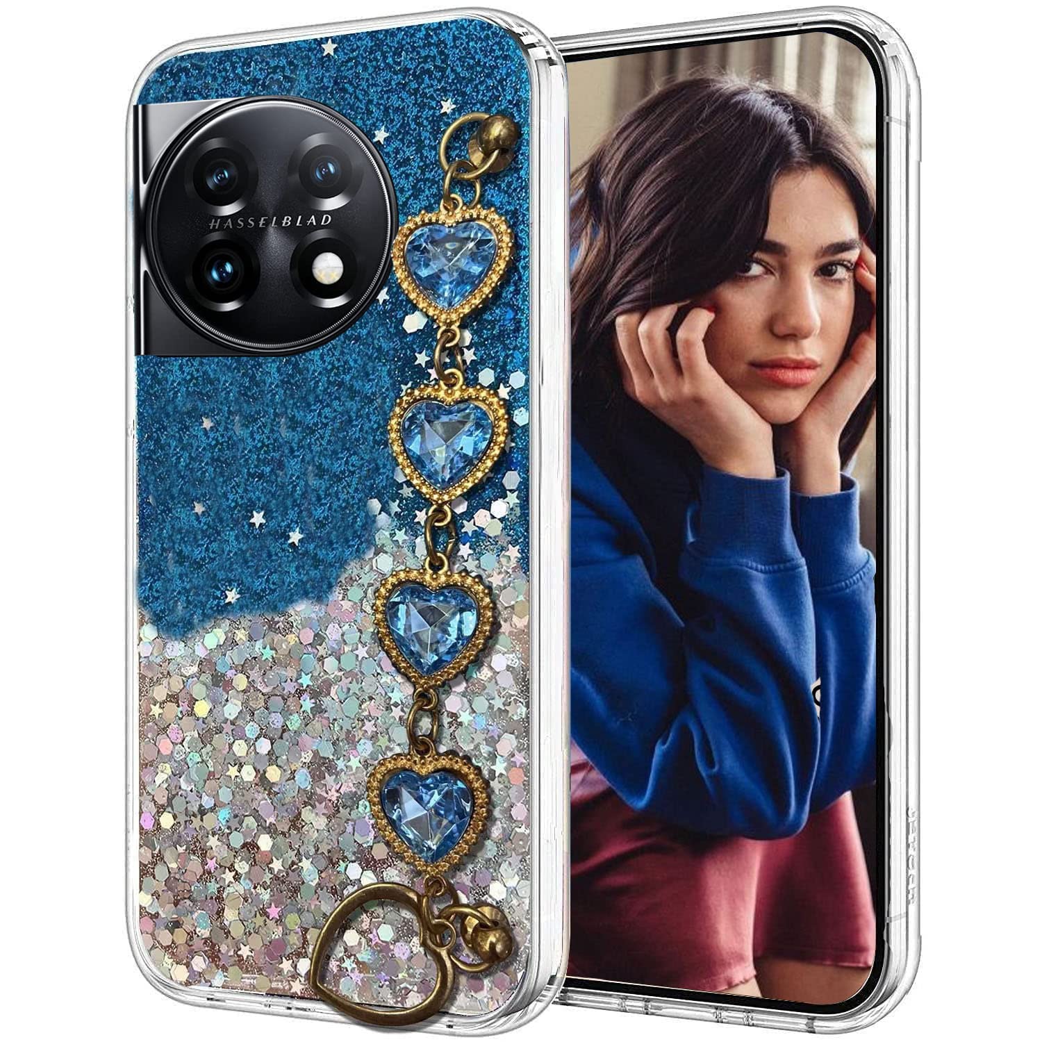 KC Back Cover for Oneplus 11 5G, Epoxy Dry Non Moving Luxury Diamond Bracelet Holder TPU Sparkle Stars Silicone Girls Women Camera Protection Case (Blue) (B0C43TH27T) Amazon Price History, Amazon Price Tracker