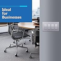 Vista 28 de LIDER LSWP-32M-W10P Placa sin tornillos acabado mate para interruptor, tamaño mediano de 2 segmentos de 4.88 x 4.92", policarbonato termoplástico