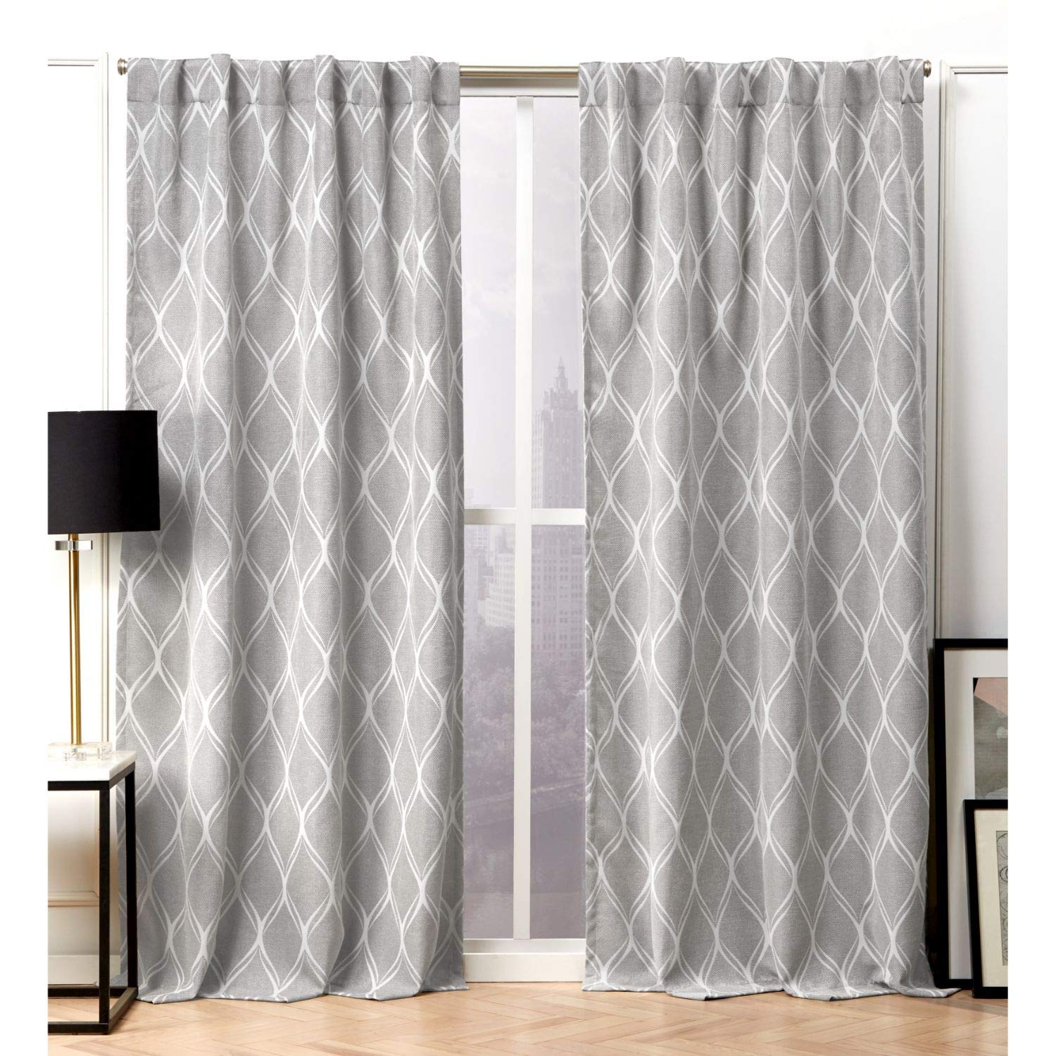 Nicole Miller Curtain Panel, Polyester, Ash Grey, 52x84