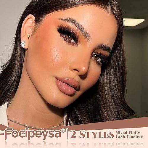Miniatura 2 de Focipeysa Extensiones de pestañas gruesas 100D + 200D, extensiones de pestañas de volumen esponjosas, 0.394-0.709 in, rizado D mixto, 280