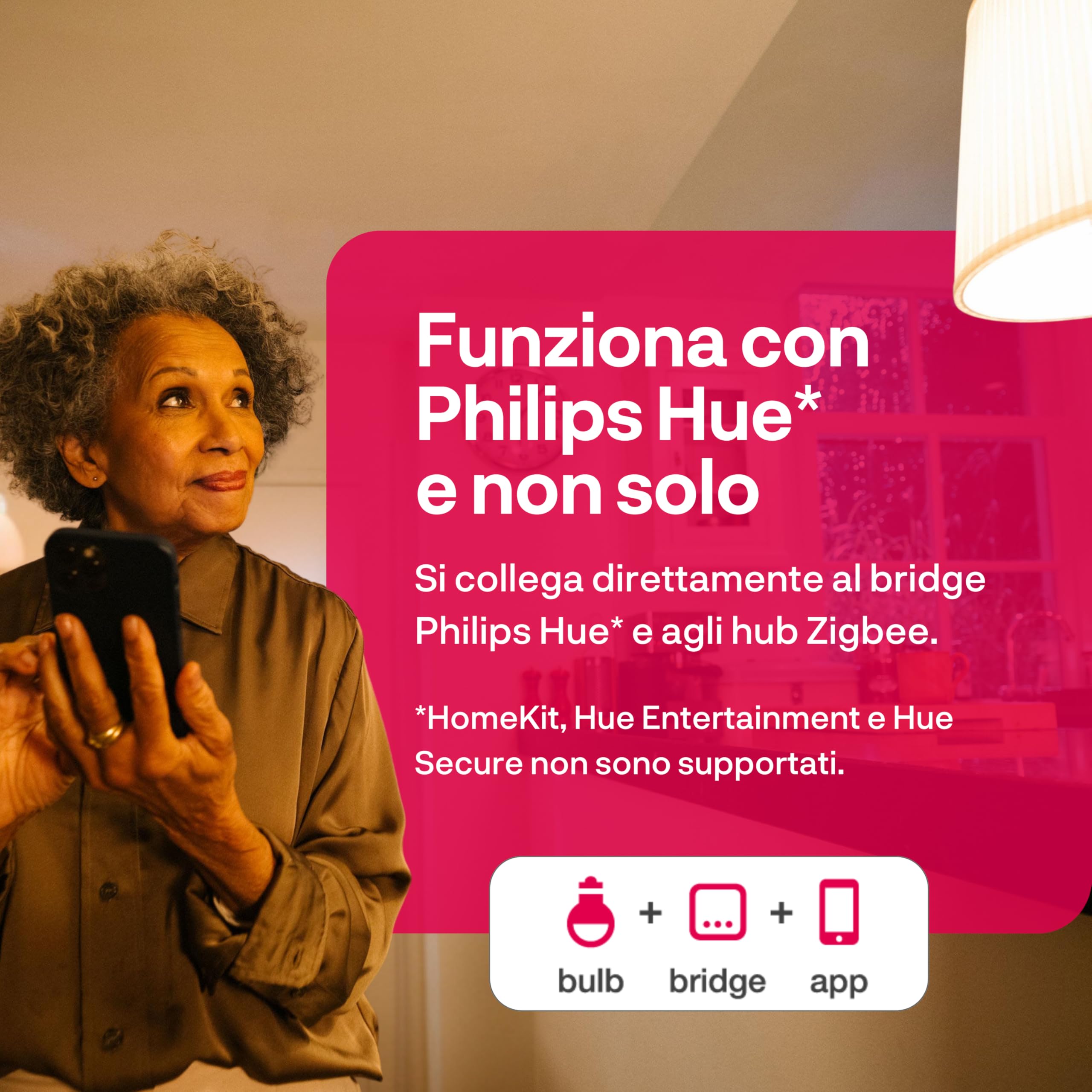 innr Lampadina Smart E27, per Hue* e hub Zigbee, Confezione da 4 | LED, Luce Bianca Calda e Fredda, 2000K-6500K, 50% di Luce in Più, 1150 lumen, Dimmerabili