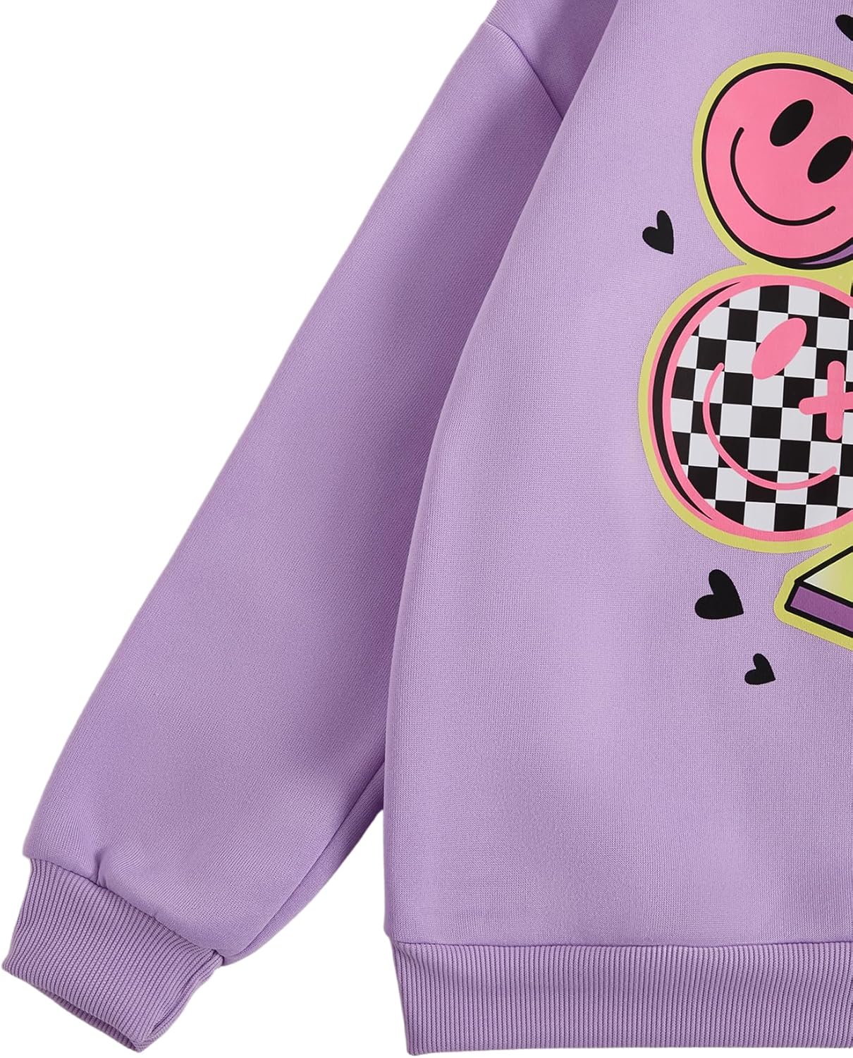 WDIRARA Girl's Cute Smile Graphic Sweatshirts Long Sleeve Crew Neck Pullover Tops - Image 4