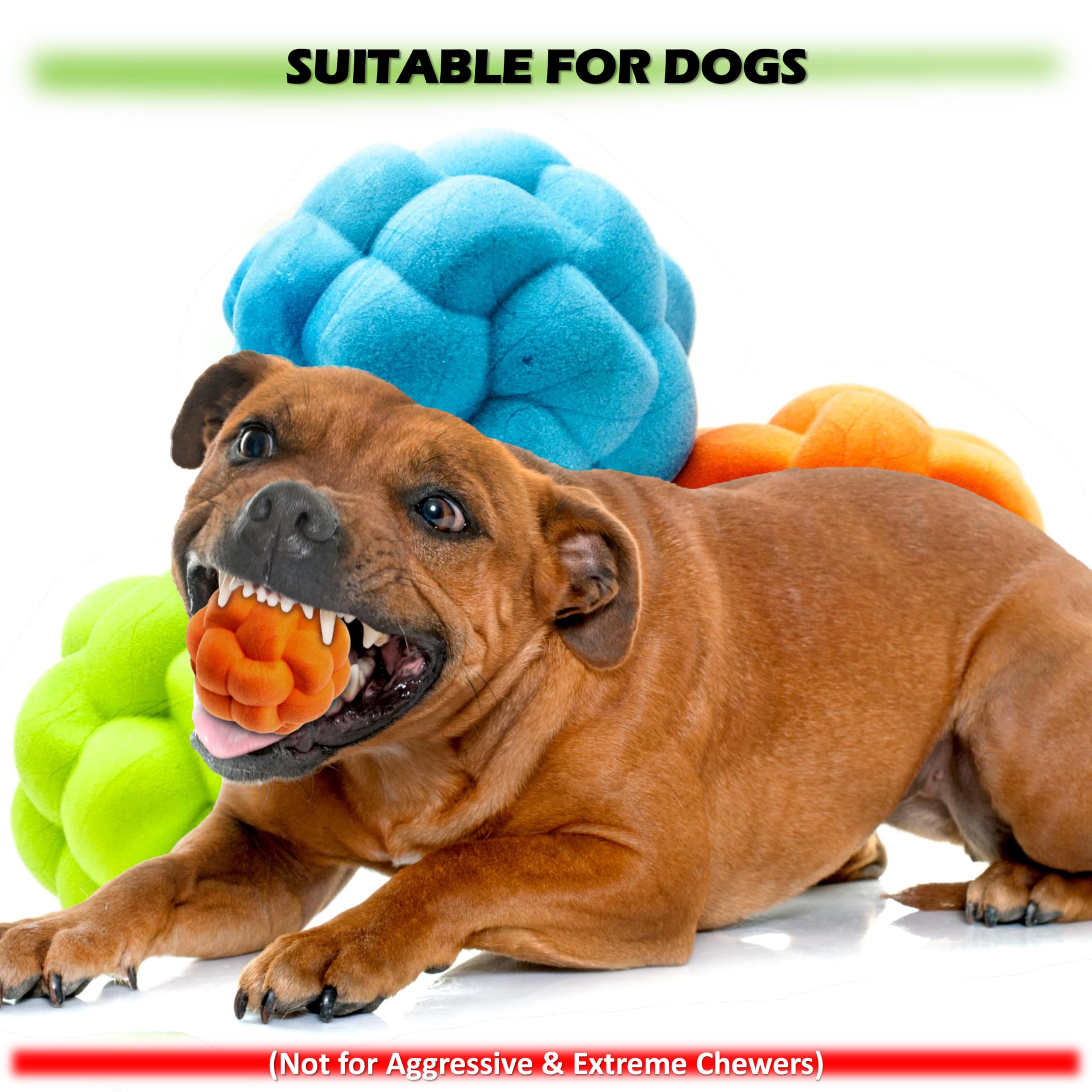 Petopedia 2x Dog Balls with SOLID CORE, High Bounce, Irregular Shape for Grip Virtually Tough Toys, Interactive, Boredom - Image 4