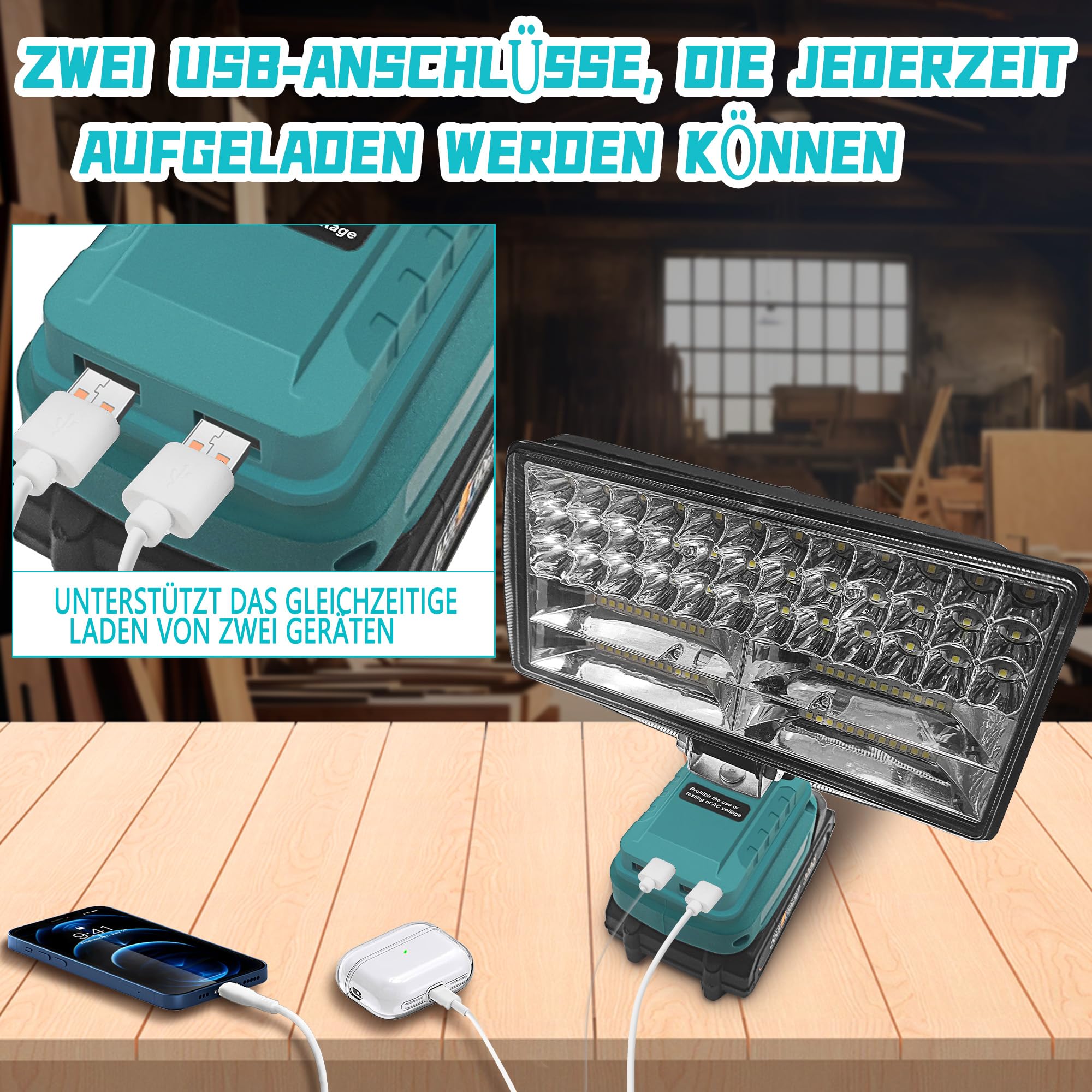 Makita - Lampe de chantier 18V LXT 160 lumens - Tête pivotante 12