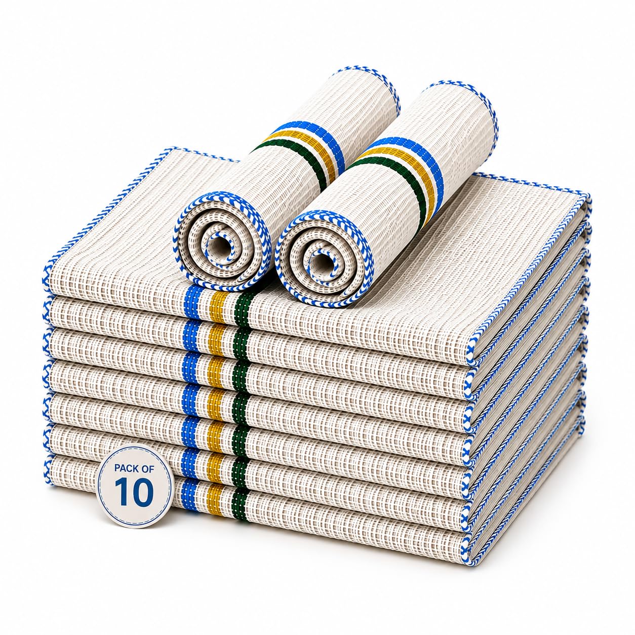 Kitchen Dish Cloths Pack of 10 – 100% Cotton Washing Up Cloths, Highly Absorbent & Reusable Cleaning Cloths for Dishes, Worktops, Glassware & Everyday Kitchen Cleaning — image 1