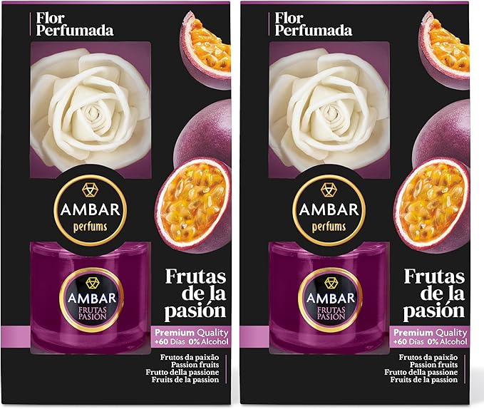 Ambar Perfums Flower Air Freshener Diffuser. Air Freshener House Flower Scented Night Lady 0% Alcohol, +60 Days Duration (Pack of 2 x 75 ml)